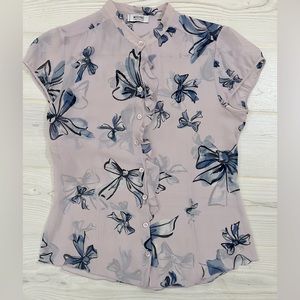 Moschino sheer button blouse.